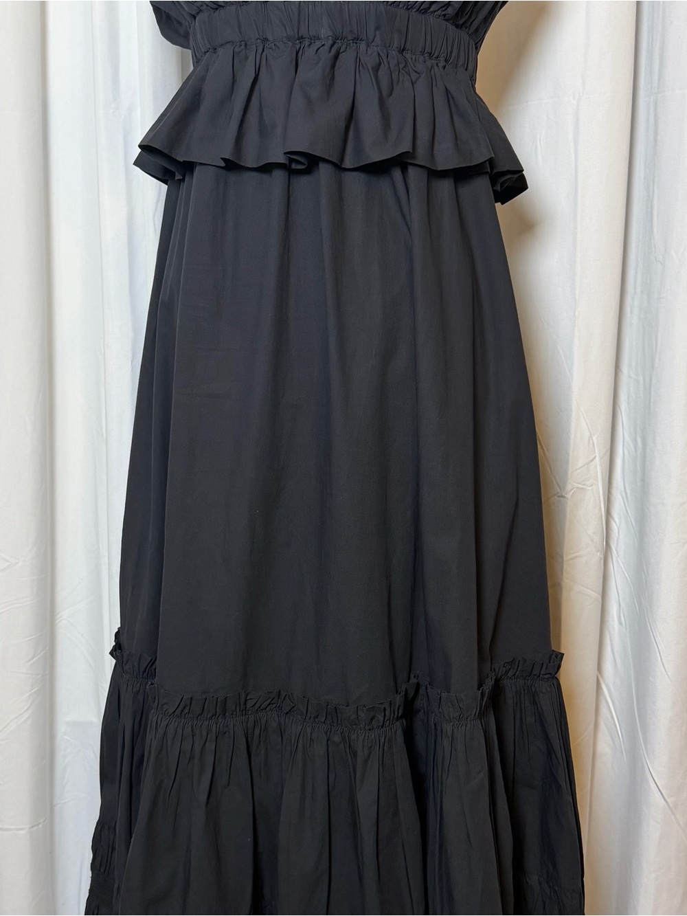 Cleobella Diana Ankle Dress Small Black Organic Cotton Smocked Pockets - Picture 6 of 14